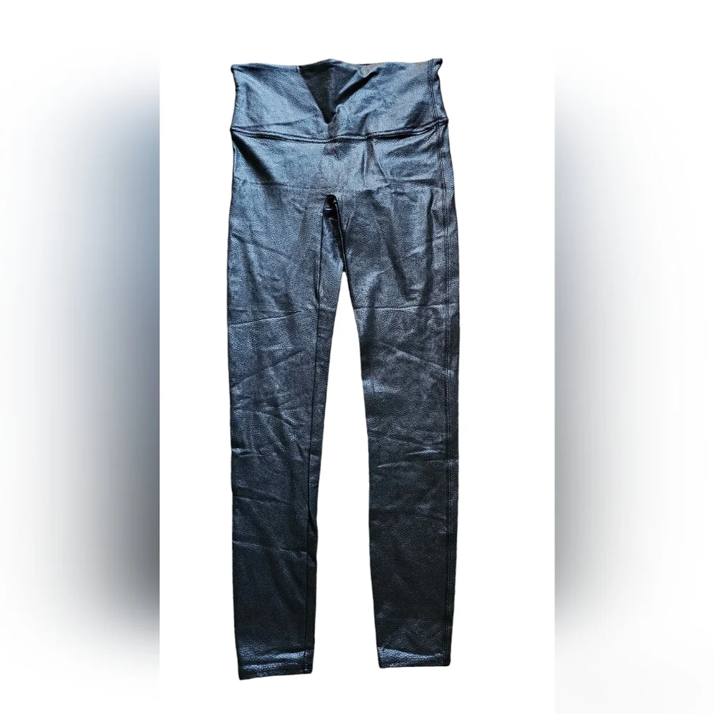 Spanx dark‎ gray faux snake skin print leggings size L